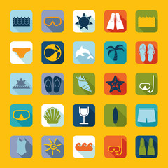 Set of summer tourism icons