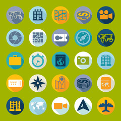 Set of summer tourism icons