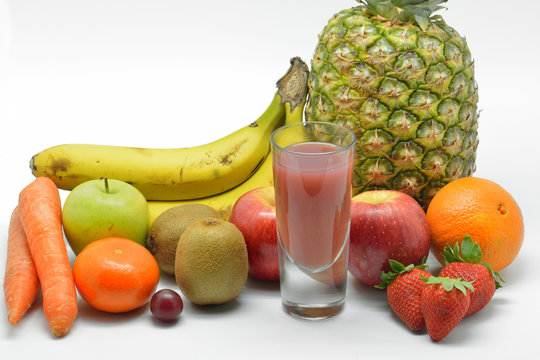 Raw healthy set fruits