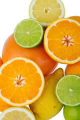 Citrus Fruits isolated on white background