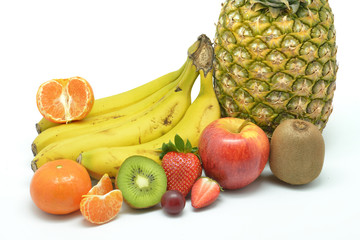 Raw healthy set fruits
