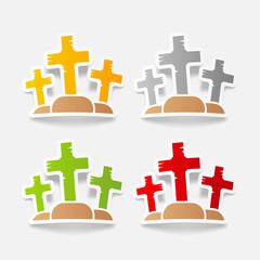 realistic design element: tombstone