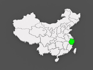 Map of Zhejiang. China.