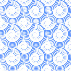 Seamless pattern with spiral circle elements.