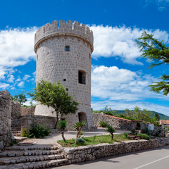 Fototapeta na wymiar Creska Kula tower in Cres - Croatia