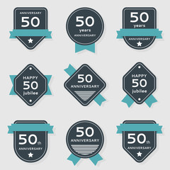 Vector set of anniversary banners