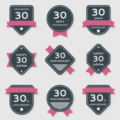Vector set of anniversary banners