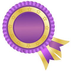 Purple rosette ribbon, badge