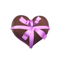 Chocolade hart met strik