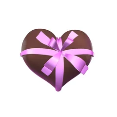 Foto auf Acrylglas Chocolade hart met strik © emieldelange