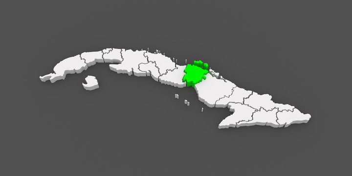 Map of Ciego de Avila. Cuba.