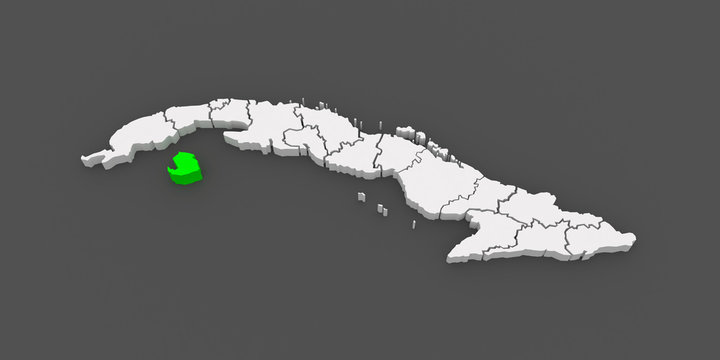 Map of Isle of Pines. Cuba.