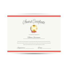 Award certificate, vector