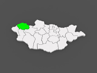 Map of Uvs. Mongolia.