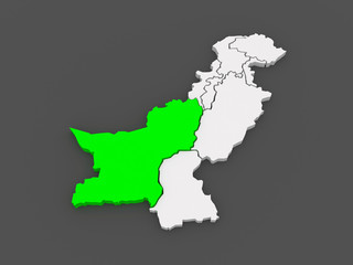 Map of Balochistan. Pakistan.