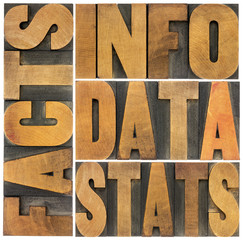 information, data, facts, stats words