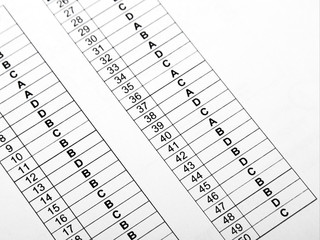 Fototapeta premium correct test answers, test results, selective focus