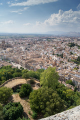 Fototapeta na wymiar View of Granada from the Alhambra