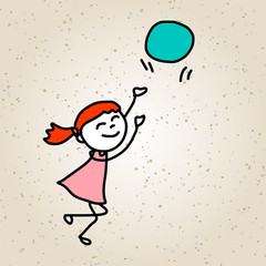 hand drawing cartoon character happy kids