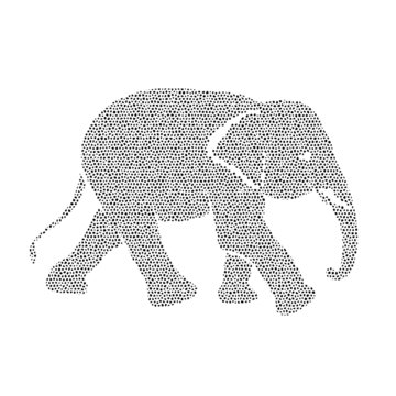 Vector image of an elephant design