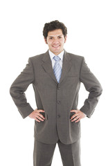 young man in a suit posing