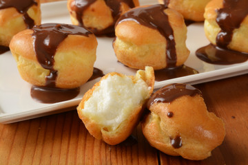 Cream puffs closeup