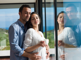 relaxed young couple at home