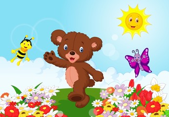 Obraz na płótnie Canvas Happy baby bear cartoon