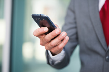 Man using a smart phone