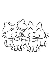 Süßes niedliches Pärchen Katzen Paar Liebe