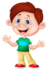 Cute boy cartoon posing
