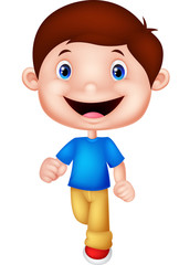 Little boy cartoon walking