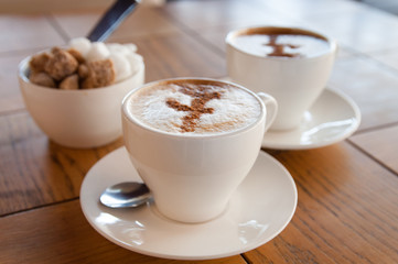 cups of coffee and sugar