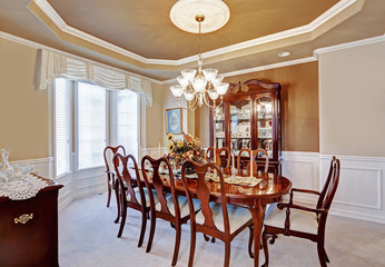 Dining room interior in luxury house