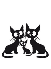 Süße Katzen Mama Papa Kind Eltern Familie