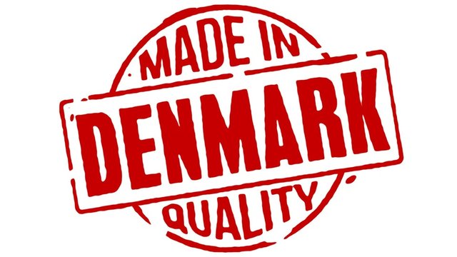 Red Rubber Stamp Made In Denmark