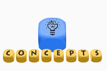 word concepts on cubes