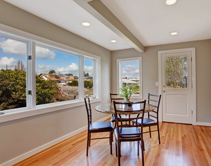 Bright dining room with view