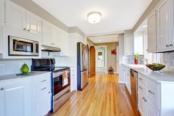 Bright kitchen room in whtie color