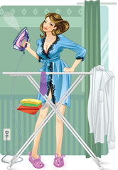 Woman Ironing