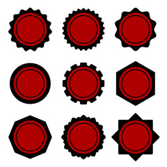 Set of blank wax grunge stamp on White Background. Vector