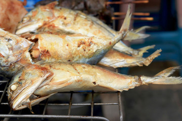Mackerel grilled on charcoal