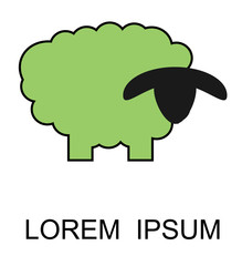Abstract icon sheep