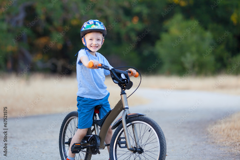 Sticker kid riding bicycle