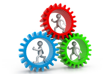 people running  in gear