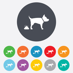 Feces sign icon. Clean up after pets symbol.