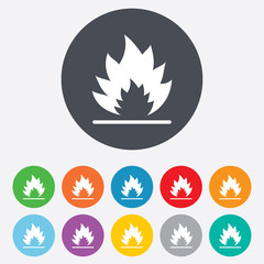 Fire flame sign icon. Heat symbol.