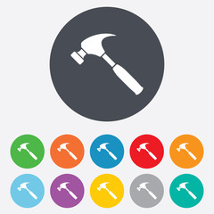 Hammer sign icon. Repair service symbol.