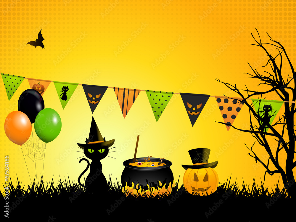 Poster halloween background vector