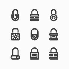 Abstract padlock icons